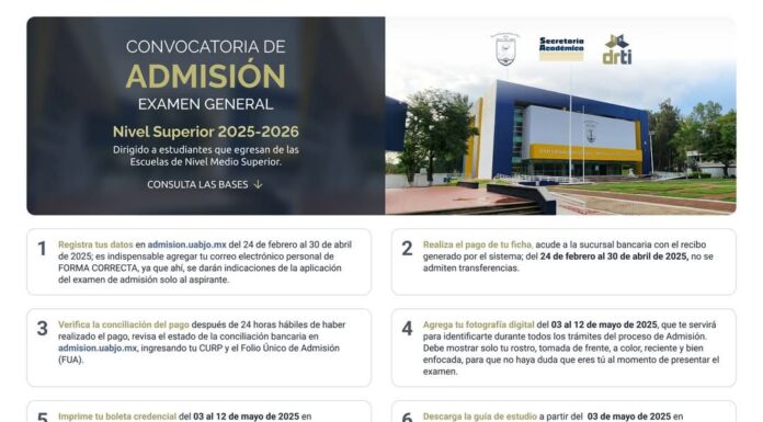 Últimos día de registro para ficha de examen de admisión en la UABJO