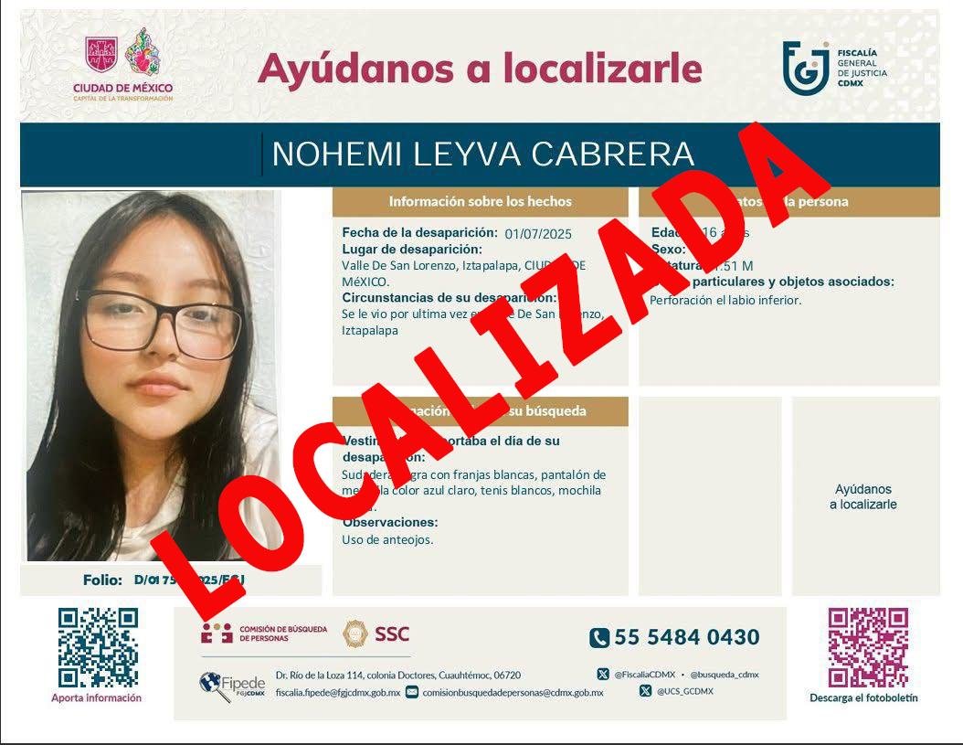 Coordinación entre comisiones de búsqueda de Oaxaca y Ciudad de México permite localización de adolescente