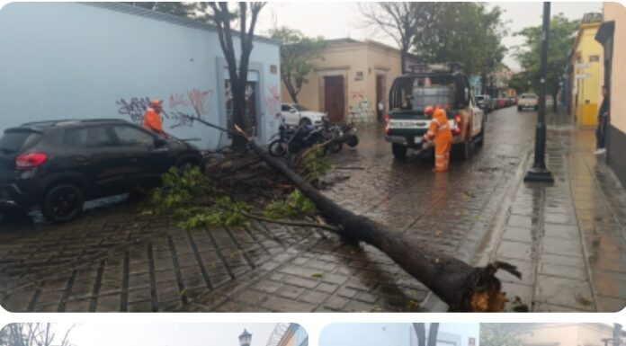 Activa Municipio de Oaxaca de Juárez el Plan Lluvia Segura ante precipitaciones registradas esta tarde