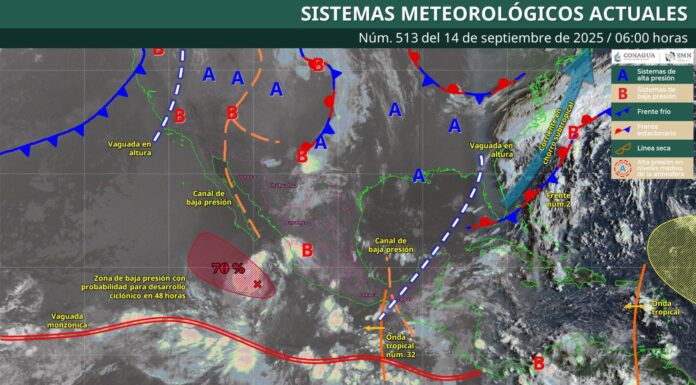 Pronostican lluvias y áreas de tormenta localmente fuertes en Oaxaca durante este domingo