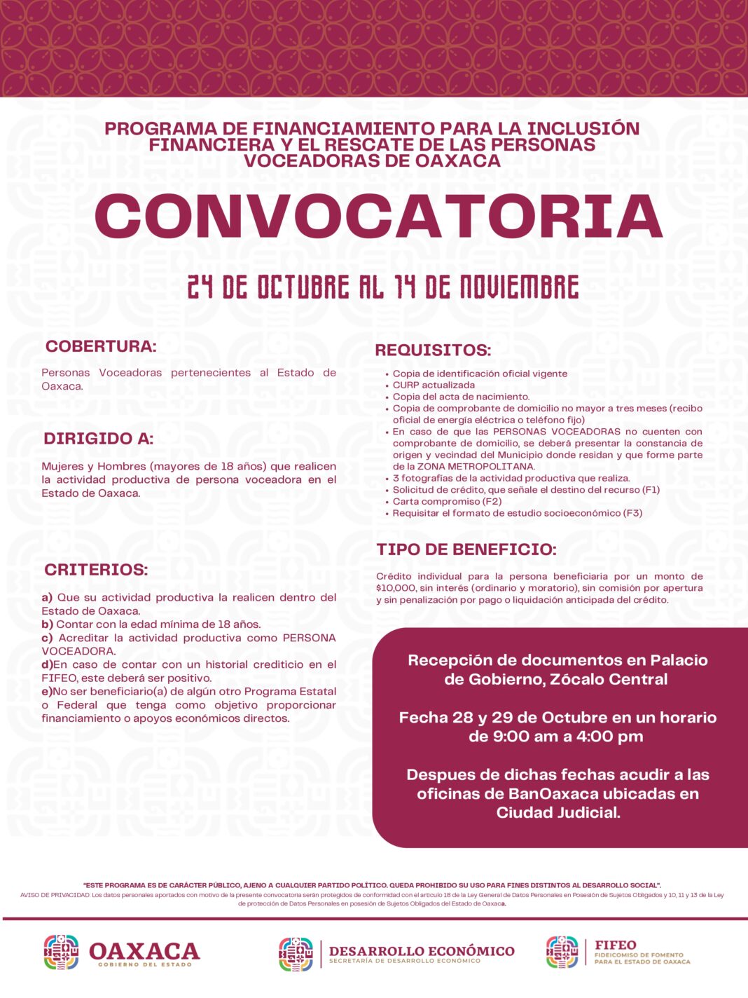 Convoca Gobierno del Estado a personas voceadoras acceder a financiamientos