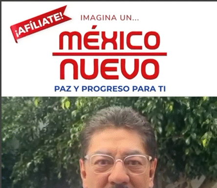 MÉXICO NUEVO lucha por el nacionalismo, las libertades, la democracia, la paz, el progreso, la seguridad, la pacificación del territorio nacional y la justicia social