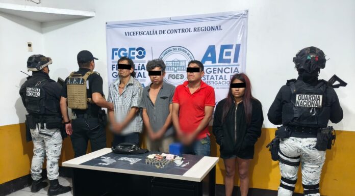 Obtiene FGEO vinculación a proceso y prisión preventiva contra cuatro personas detenidas en cateo por narcomenudeo en la Sierra de Flores Magón