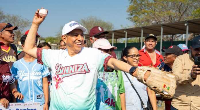 Inaugura Salomón Jara Copa de Beisbol Binnizá en Juchitán que fortalece el tejido comunitario