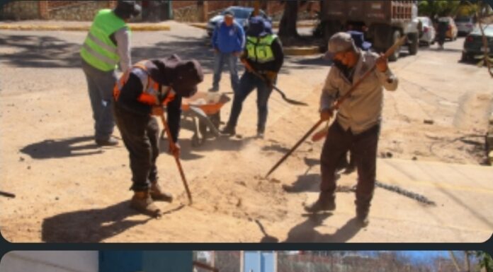 Con energía continúan acciones de bacheo en la capital