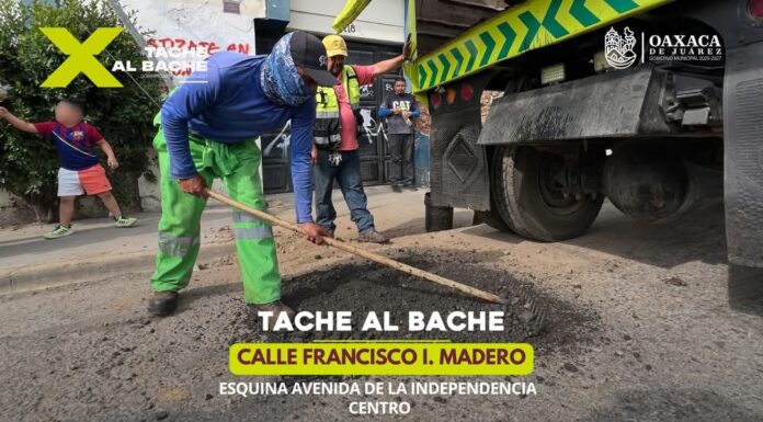 Menos baches, mejores vialidades en Oaxaca de Juárez