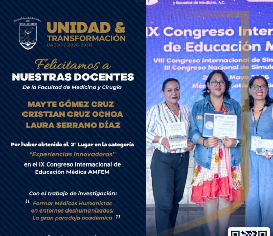 La Universidad Autónoma “Benito Juárez” de Oaxaca reconoce y felicita a las docentes de la Facultad de Medicina y Cirugía