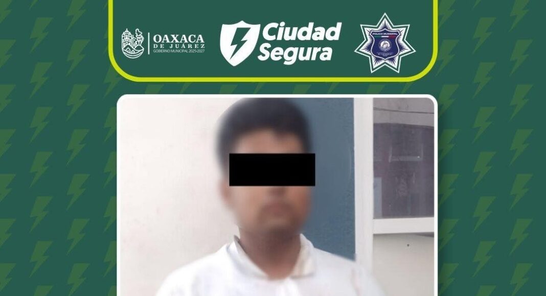 Policía Municipal de Oaxaca de Juárez detiene a persona por el presunto delito de tentativa de violación