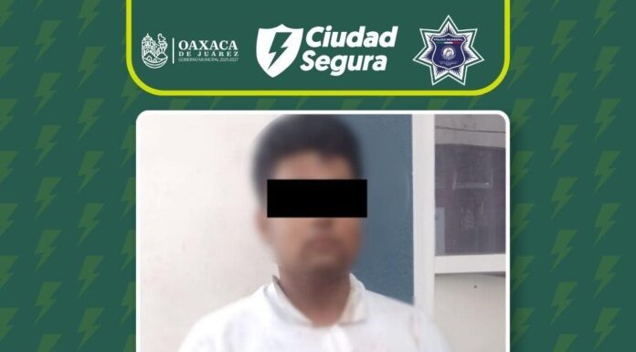 Policía Municipal de Oaxaca de Juárez detiene a persona por el presunto delito de tentativa de violación