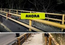 Municipio de Oaxaca de Juárez realizó el reforzamiento de un tramo de barandal de seguridad peatonal dañado en el Cerro del Fortín