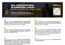 2DA. CONVOCATORIA DE ADMISIÓN UABJO 2026–2027