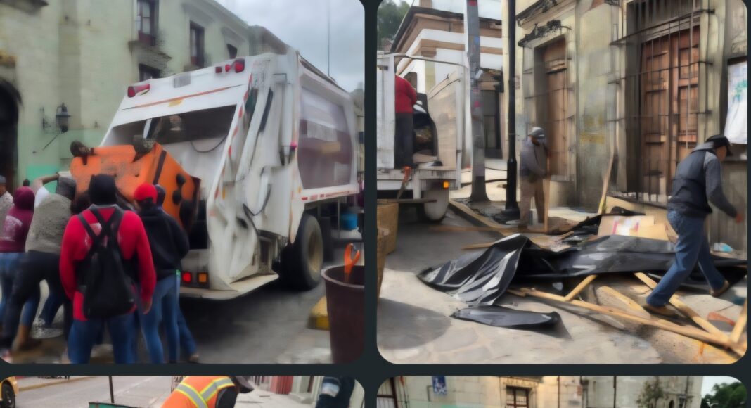 Realizan labores de limpieza en el Zócalo y calles del Centro Histórico