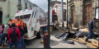 Realizan labores de limpieza en el Zócalo y calles del Centro Histórico