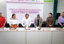 Ombudsperson, Mtra. Elizabeth Lara Rodríguez, firma Convenio de Colaboración con el CECYTEO