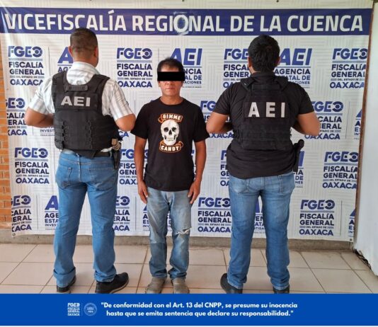 Fiscalía de Oaxaca detiene a probable responsable del delito equiparado a la violación cometido en agravio de una niña en la Cuenca