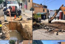 En coordinación con el Gobierno del Estado de Oaxaca, el Gobierno Municipal de Oaxaca de Juárez atiende el socavón registrado en la calle Genaro Vázquez