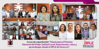 IEEPCO realiza curso de capacitación “Claves para el Proceso Electoral del Poder Judicial Local: experiencias, retos y aprendizajes desde el OPLE de Veracruz”.
