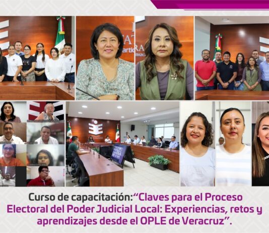 IEEPCO realiza curso de capacitación “Claves para el Proceso Electoral del Poder Judicial Local: experiencias, retos y aprendizajes desde el OPLE de Veracruz”.