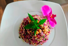 Ensalada de repollo con garbanzos