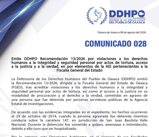 Emite Ombudsperson Recomendación por violaciones a los derechos humanos por tortura, acceso a la justicia y a la verdad, por elementos de la AEI de la Fiscalía General del Estado