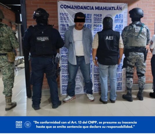 Por intento de homicidio con disparos de arma de fuego, FGEO ejecuta orden de aprehensión en la Sierra Sur