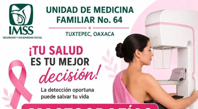 Realiza IMSS Oaxaca mastografías a mujeres de 40 a 69 años en UMF No. 64 de Tuxtepec