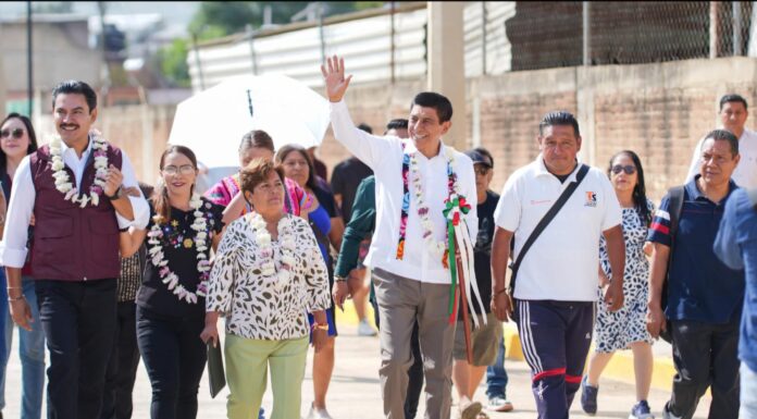 Inaugura Salomón Jara pavimentación de calle en Pueblo Nuevo; fortalece movilidad y conectividad