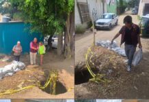 Atiende Gobierno de Oaxaca de Juárez reporte ciudadano por socavón en la colonia Estado de Oaxaca