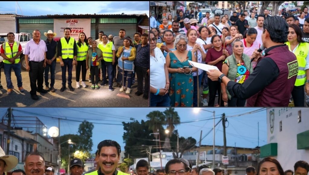 Con tequio, comerciantes, vecinas, vecinos y autoridades mejoran la imagen de la Central de Abasto