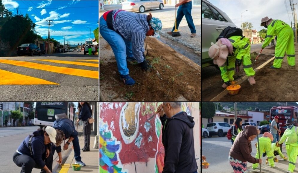 Con tequio vecinal, mejoran imagen urbana en el Ex Marquesado
