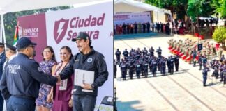 Ray Chagoya fortalece y dignifica la labor de la policía de Oaxaca de Juárez con 27 ascensos y entrega de uniformes