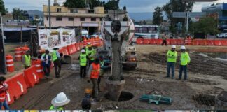 Avanza cimentación profunda del Paso a Desnivel Monumento a Juárez