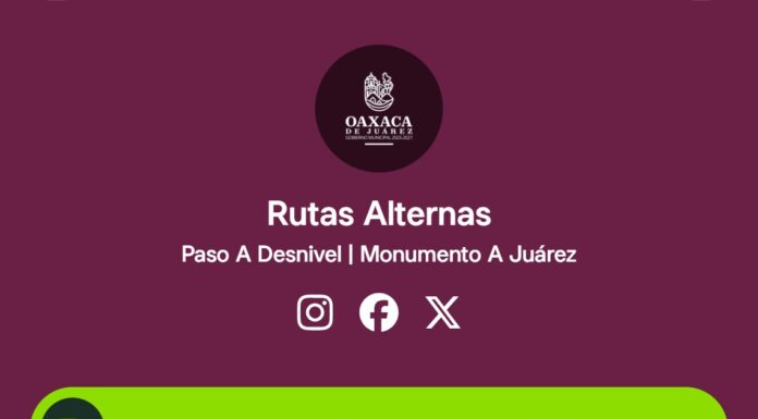 Rutas alternas habilitadas durante los trabajos de construcción del Paso a Desnivel Monumento a Juárez