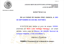 Titular del Juzgado Sexto de Distrito en el Estado de Oaxaca ordena que las calles de Juchitán también hablen zapoteco