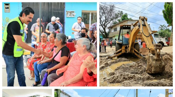 Inaugura Ray Chagoya rehabilitación de la calle Bernardo Balbuena en San Martín Mexicapam.