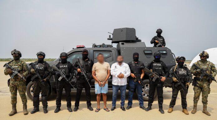 FGEO, en operativo conjunto con Marina, SSPC, GN, DEFENSA y Policía Estatal, detiene al presidente municipal de Juchitán y a otra persona, por su probable vínculo con la célula delictiva “Los Cromos”