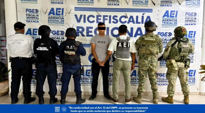 Fiscalía de Oaxaca ejecuta orden de aprehensión contra probable responsable de robo agravado ocurrido en Puerto Escondido