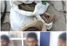 Detienen a tres personas por presunto robo de cable de telefonía en Jalatlaco