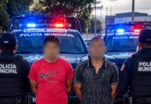 Policía Municipal detiene a dos personas por presunto robo de celular en transporte público